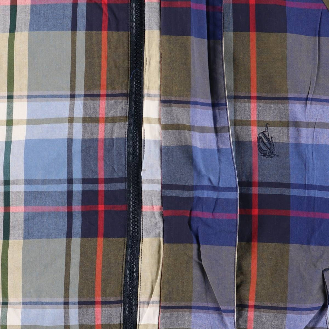 Vintage 90'S Nautica Check Pattern Reversible Cotton Hoodie, Men's Size XL cotton navy blue type Vintage Second Hand