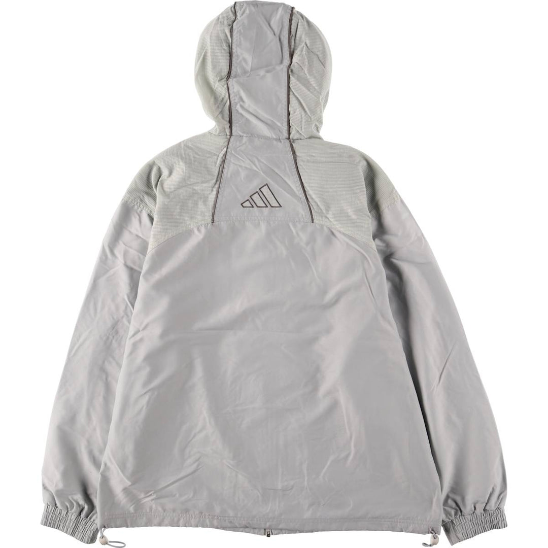 Vintage 90'S Adidas hooded windbreaker, size L, men's polyester gray type Vintage Second Hand