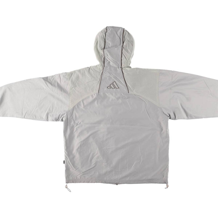 Vintage 90'S Adidas hooded windbreaker, size L, men's polyester gray type Vintage Second Hand