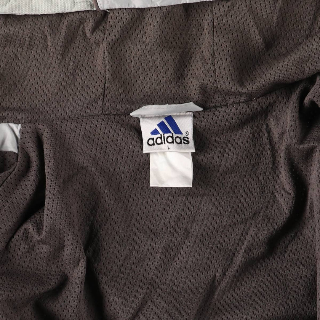 Vintage 90'S Adidas hooded windbreaker, size L, men's polyester gray type Vintage Second Hand