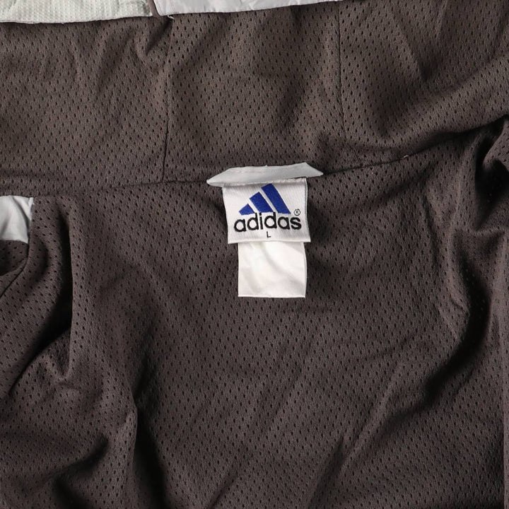 Vintage 90'S Adidas hooded windbreaker, size L, men's polyester gray type Vintage Second Hand