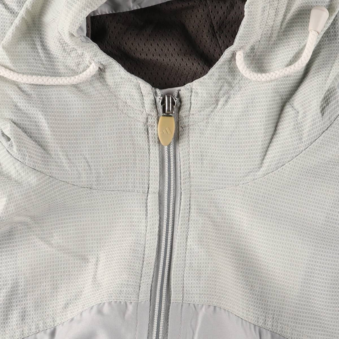 Vintage 90'S Adidas hooded windbreaker, size L, men's polyester gray type Vintage Second Hand