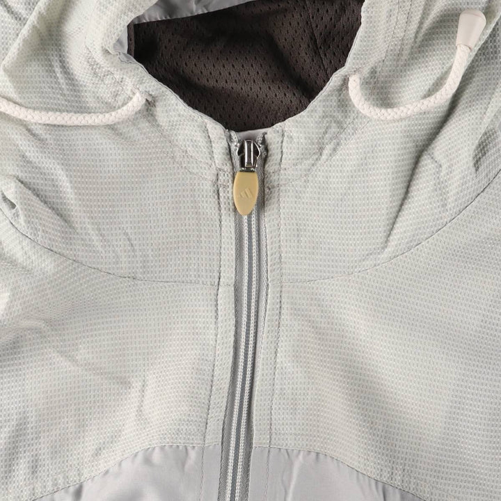 Vintage 90'S Adidas hooded windbreaker, size L, men's polyester gray type Vintage Second Hand