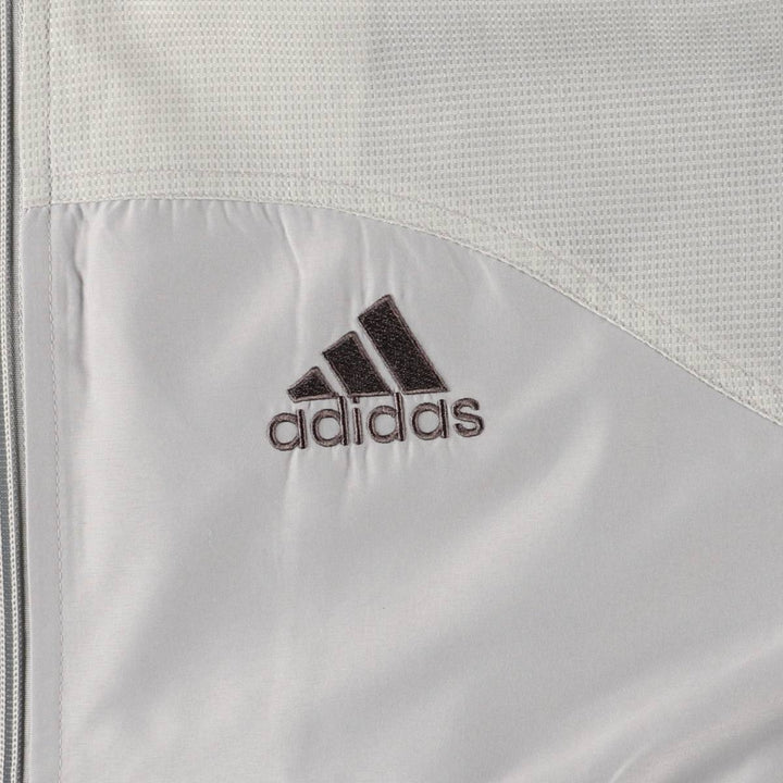 Vintage 90'S Adidas hooded windbreaker, size L, men's polyester gray type Vintage Second Hand