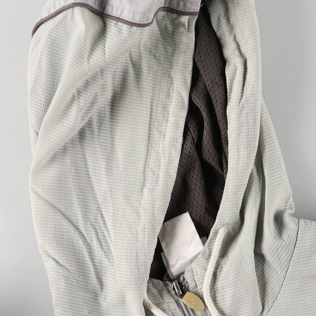 Vintage 90'S Adidas hooded windbreaker, size L, men's polyester gray type Vintage Second Hand