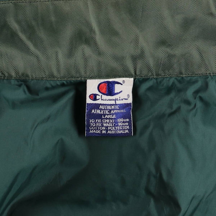 Champion Authentic Athletic Appahelo Hooded Windbreaker, Men's Size L cotton Green type dark green Vintage Second Hand