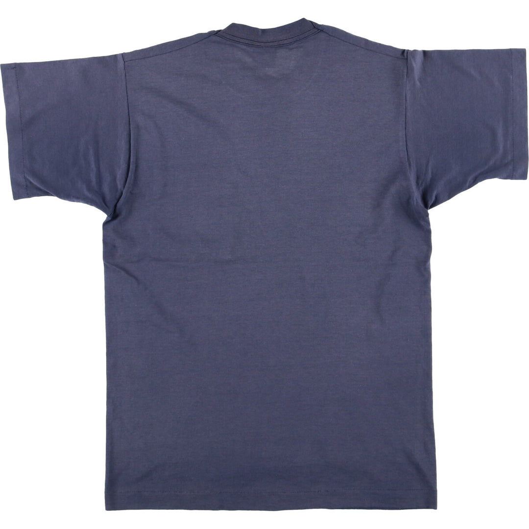 Vintage 90'S BVD plain pocket T-shirt, made in the USA, size M, men's cotton navy blue type Vintage Second Hand