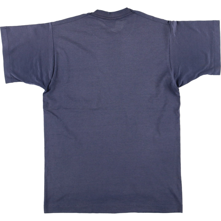 Vintage 90'S BVD plain pocket T-shirt, made in the USA, size M, men's cotton navy blue type Vintage Second Hand