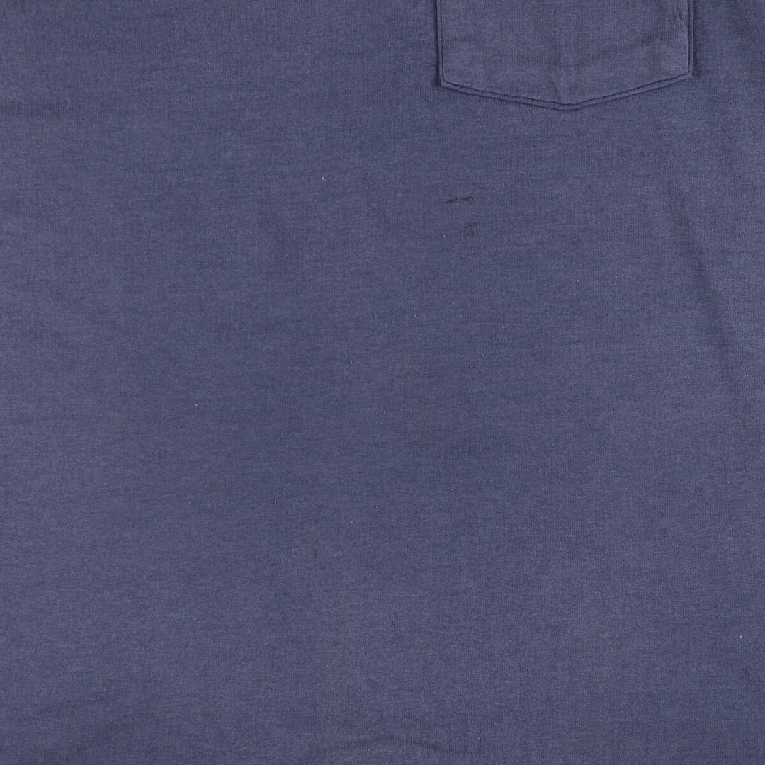 Vintage 90'S BVD plain pocket T-shirt, made in the USA, size M, men's cotton navy blue type Vintage Second Hand