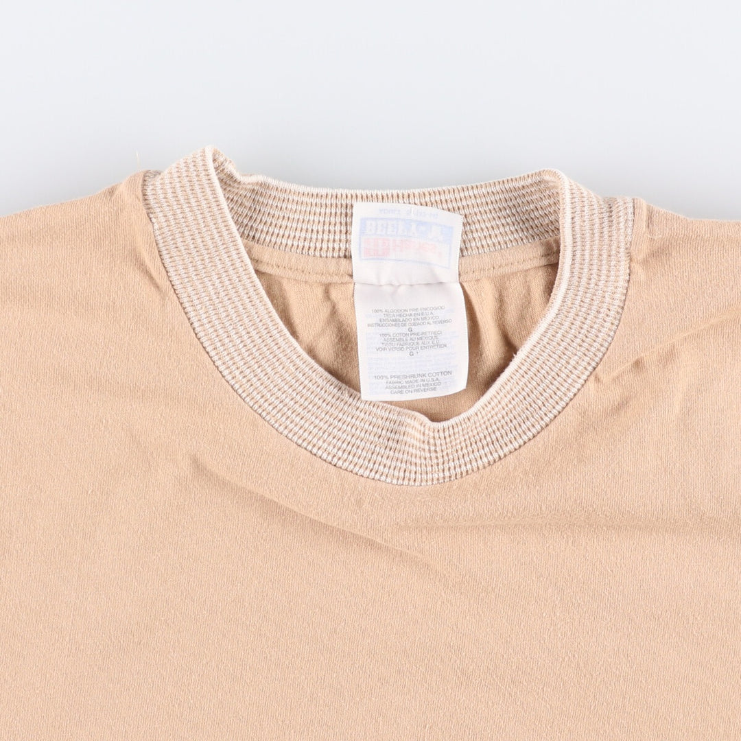 2000'S Hanes BEEFY-T plain T-shirt, men's size L cotton Beige type Vintage Second Hand