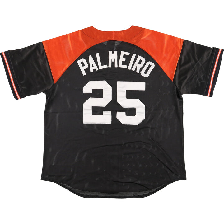 Vintage 1990'S Majestic MLB Baltimore Orioles Game Shirt, Made in USA, Men's Size Large Nylon black type Vintage Second Hand