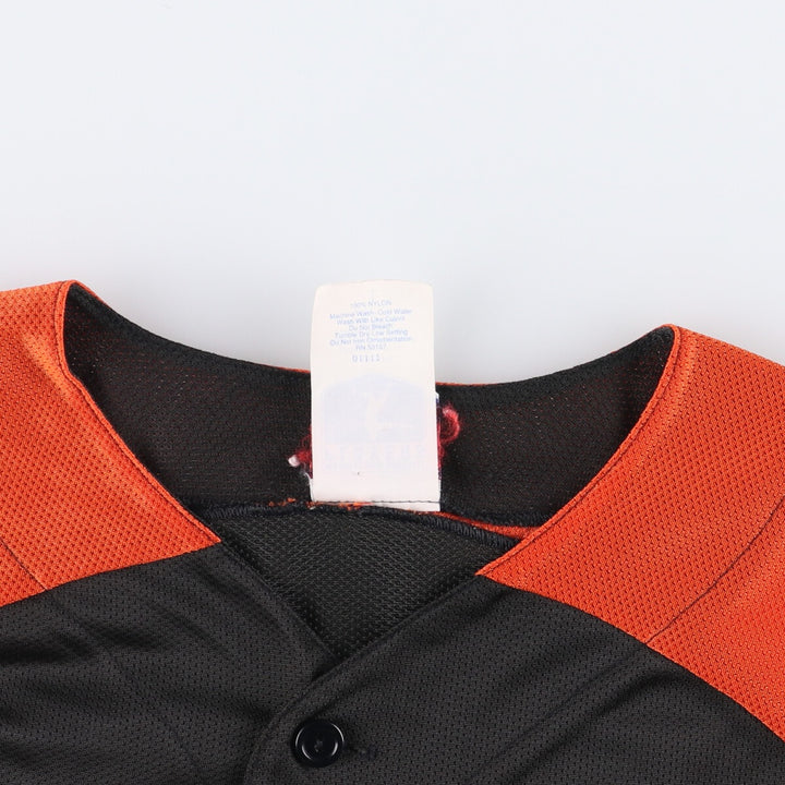 Vintage 1990'S Majestic MLB Baltimore Orioles Game Shirt, Made in USA, Men's Size Large Nylon black type Vintage Second Hand