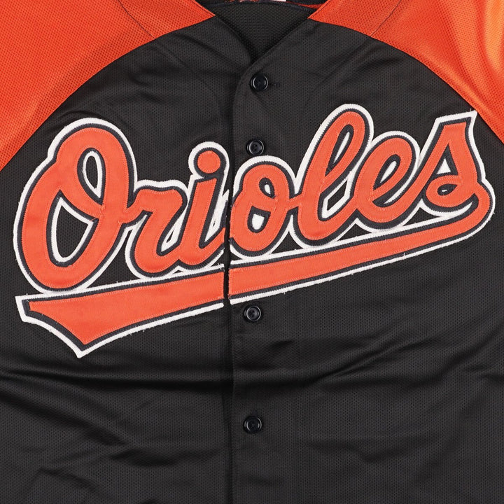 Vintage 1990'S Majestic MLB Baltimore Orioles Game Shirt, Made in USA, Men's Size Large Nylon black type Vintage Second Hand