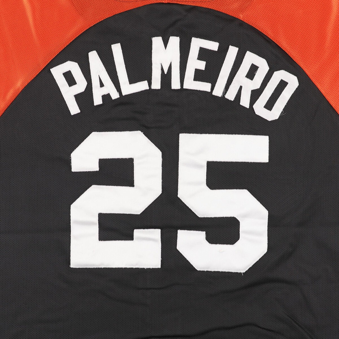 Vintage 1990'S Majestic MLB Baltimore Orioles Game Shirt, Made in USA, Men's Size Large Nylon black type Vintage Second Hand