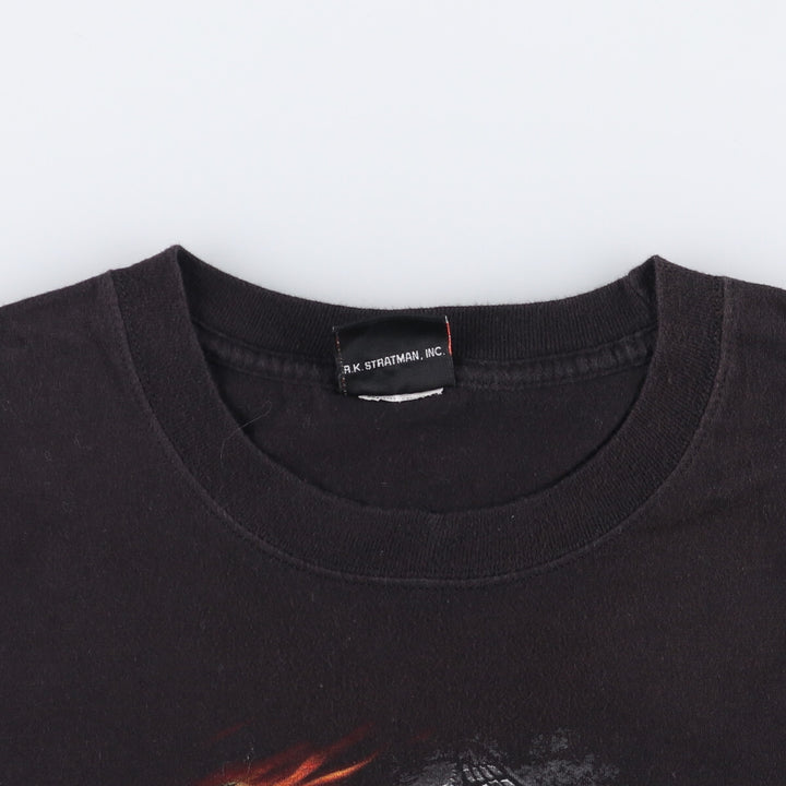 Harley Davidson Eagle Pattern Fire Pattern Motorcycle Bike T-shirt Men's XL unclear black type Vintage Second Hand