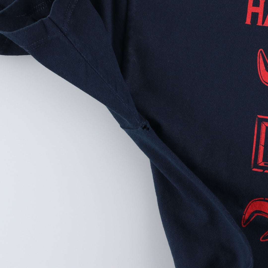 Harley-Davidson Eagle Pattern Motorcycle Bike T-shirt Men's L size cotton navy blue type Vintage Second Hand