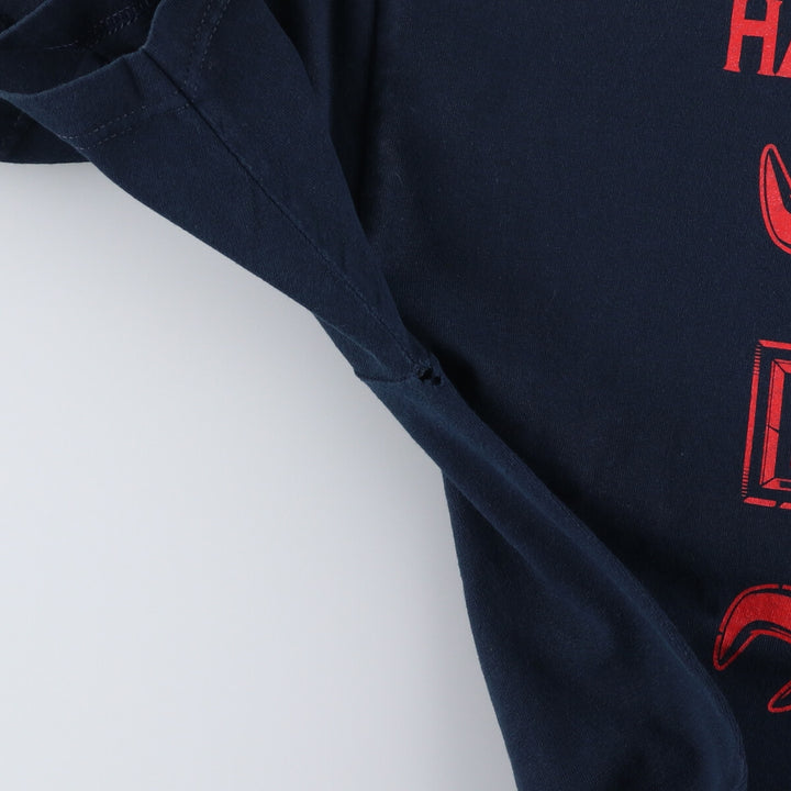 Harley-Davidson Eagle Pattern Motorcycle Bike T-shirt Men's L size cotton navy blue type Vintage Second Hand