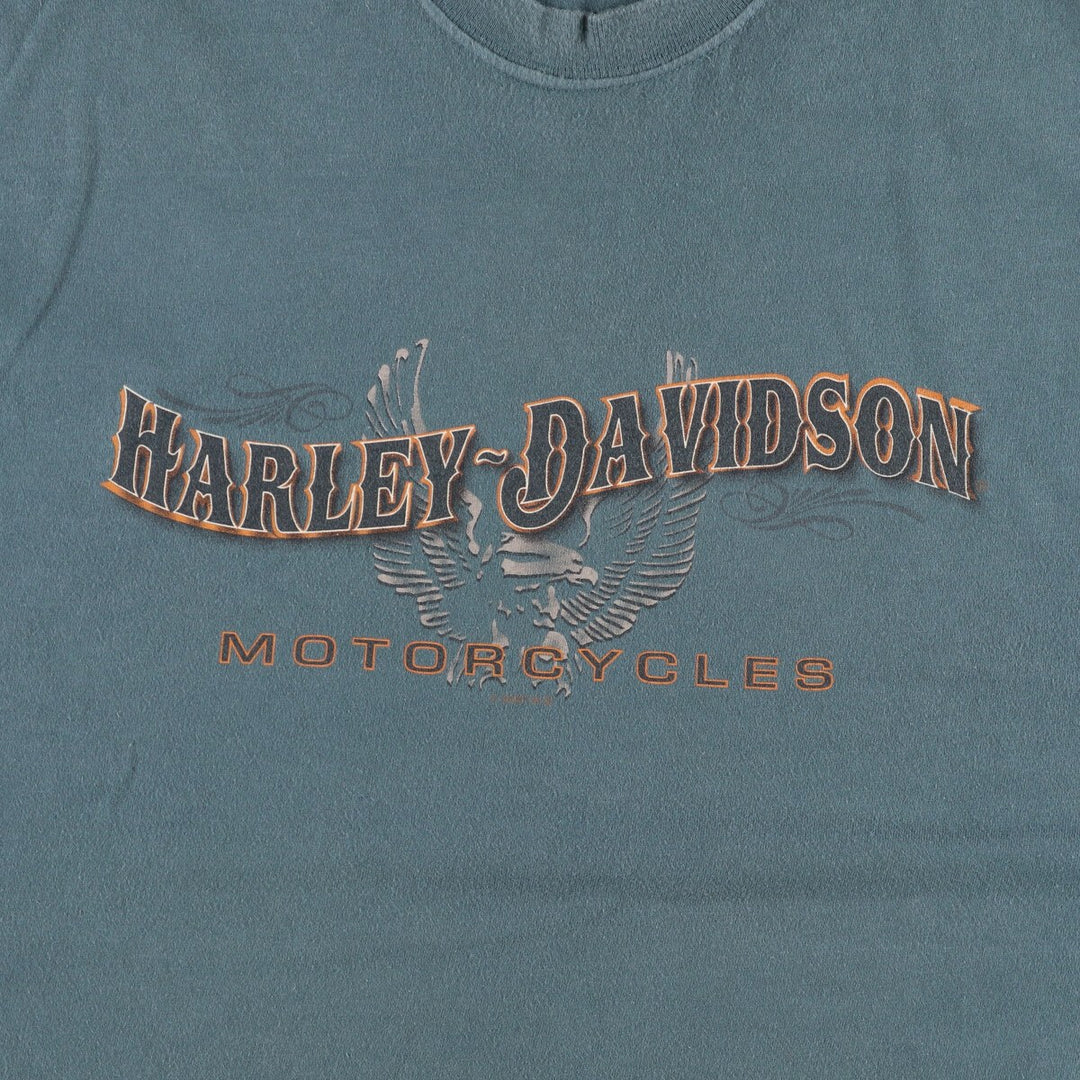 Harley-Davidson Eagle Pattern Motorcycle Bike T-shirt Made in USA Men's XL cotton Khaki type Vintage Second Hand