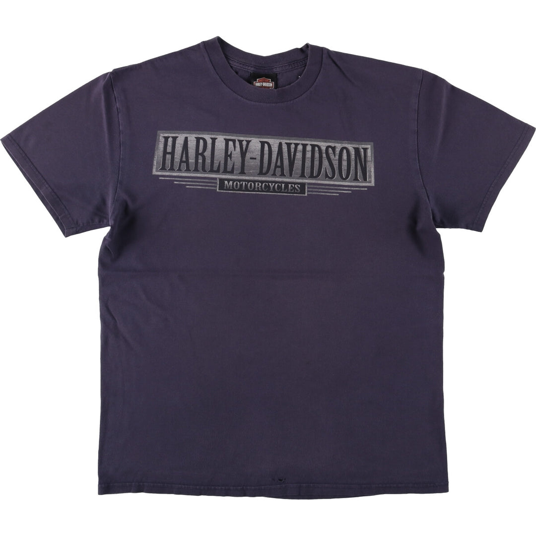 2000'S Harley-Davidson Animal Pattern Motorcycle T-Shirt, Men's Size Large cotton navy blue type Vintage Second Hand