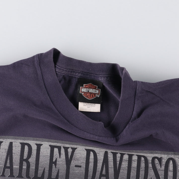2000'S Harley-Davidson Animal Pattern Motorcycle T-Shirt, Men's Size Large cotton navy blue type Vintage Second Hand