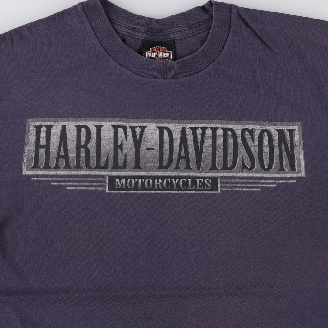 2000'S Harley-Davidson Animal Pattern Motorcycle T-Shirt, Men's Size Large cotton navy blue type Vintage Second Hand