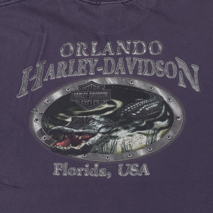2000'S Harley-Davidson Animal Pattern Motorcycle T-Shirt, Men's Size Large cotton navy blue type Vintage Second Hand