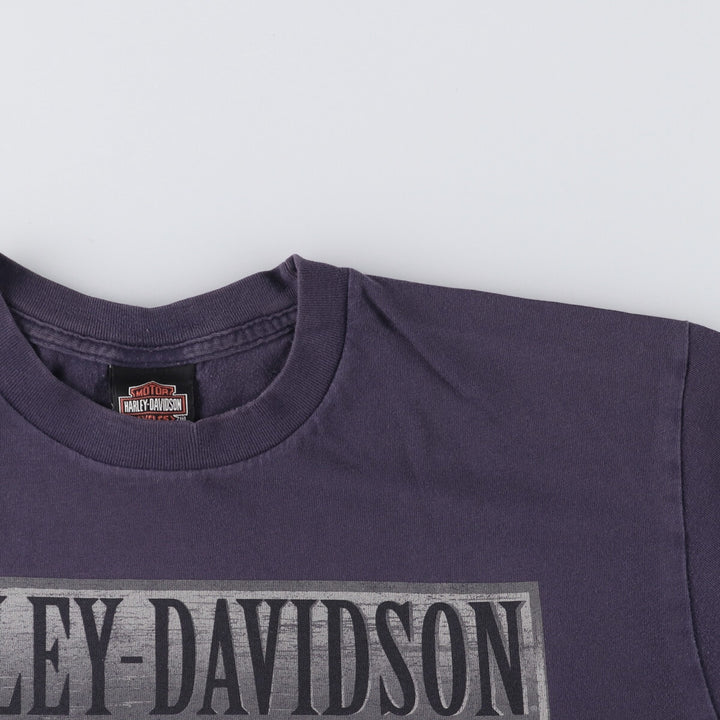 2000'S Harley-Davidson Animal Pattern Motorcycle T-Shirt, Men's Size Large cotton navy blue type Vintage Second Hand