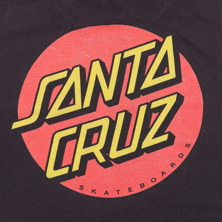 SANTA CRUZ Surf Skate T-shirt, Men's L size cotton black type Vintage Second Hand