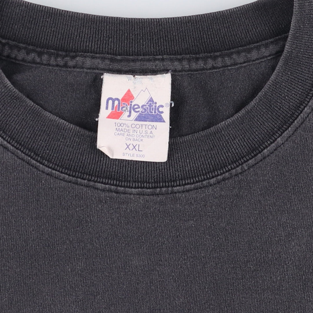 Vintage Majestic MLB New York Mets Sports Print T-Shirt, Made in USA, Men's XXL cotton black type Vintage Second Hand