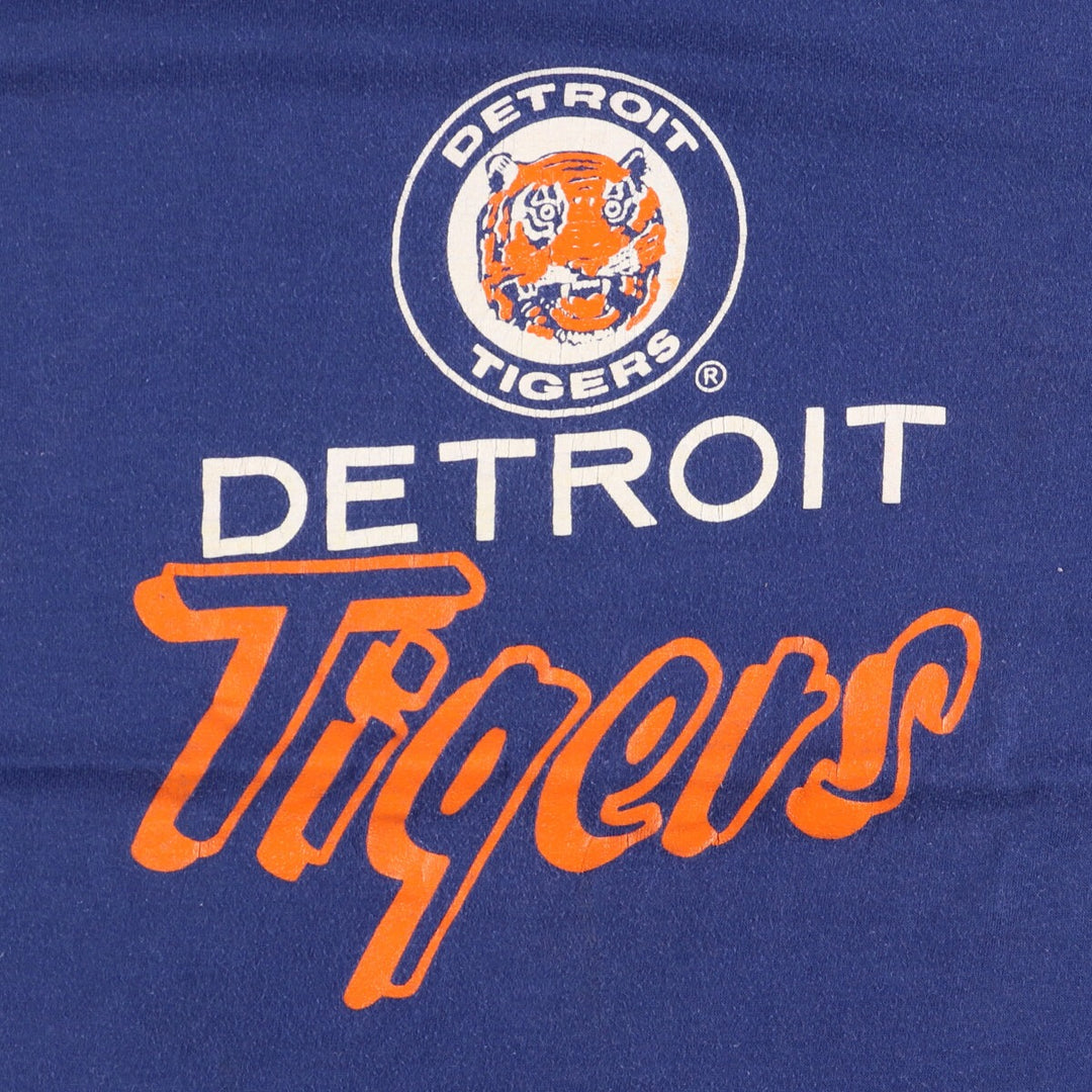 Vintage 1980'S Champion Trico Tag MLB Detroit Tigers Logo T-Shirt, Made in USA, Men's Size Large cotton blue type Vintage Second Hand