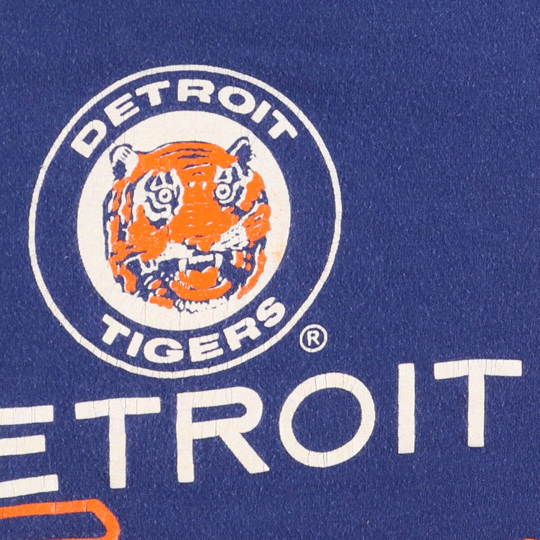 Vintage 1980'S Champion Trico Tag MLB Detroit Tigers Logo T-Shirt, Made in USA, Men's Size Large cotton blue type Vintage Second Hand