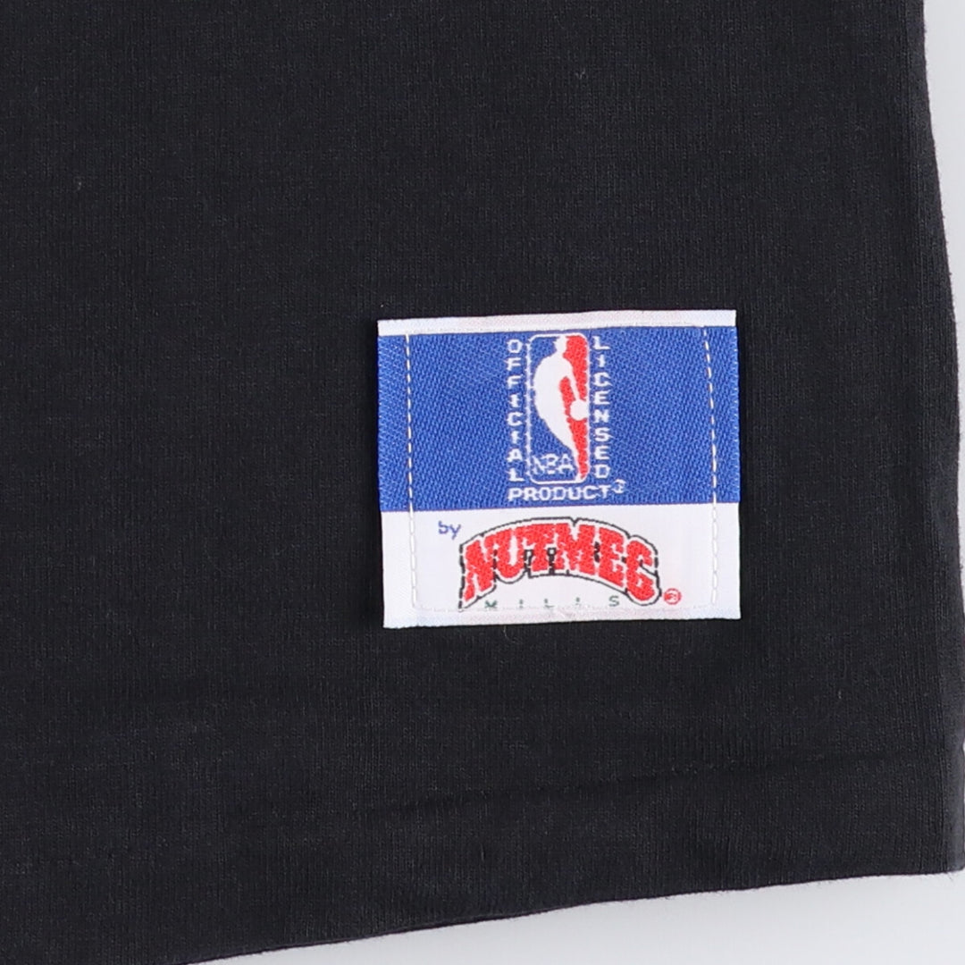 Vintage 90'S NBA Chicago Bulls logo print T-shirt, Made in USA, Men's XXL cotton black type Vintage Second Hand