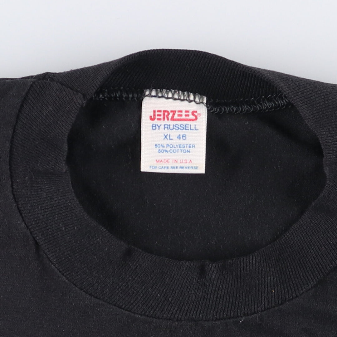 Vintage 1990'S Russell JERZEES University of Iowa College T-Shirt, Made in USA, Men's XL polyester black type Vintage Second Hand