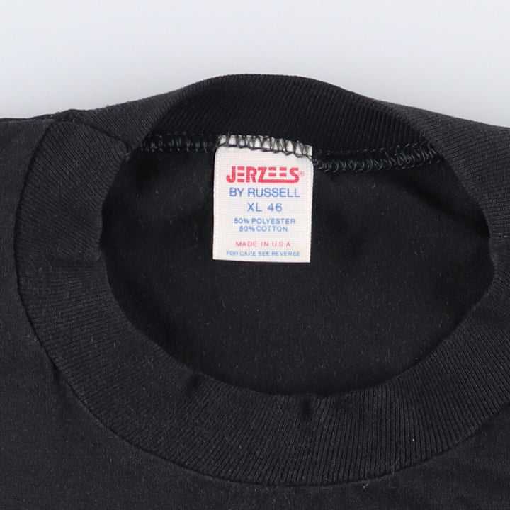Vintage 1990'S Russell JERZEES University of Iowa College T-Shirt, Made in USA, Men's XL polyester black type Vintage Second Hand