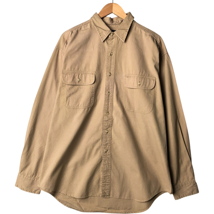 90'S GAP Vintage Long Sleeve Cotton Shirt, Men's XL cotton Beige type Vintage Second Hand