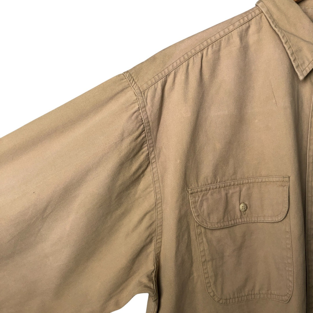 90'S GAP Vintage Long Sleeve Cotton Shirt, Men's XL cotton Beige type Vintage Second Hand