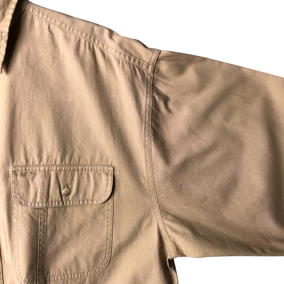 90'S GAP Vintage Long Sleeve Cotton Shirt, Men's XL cotton Beige type Vintage Second Hand