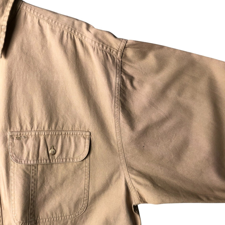 90'S GAP Vintage Long Sleeve Cotton Shirt, Men's XL cotton Beige type Vintage Second Hand