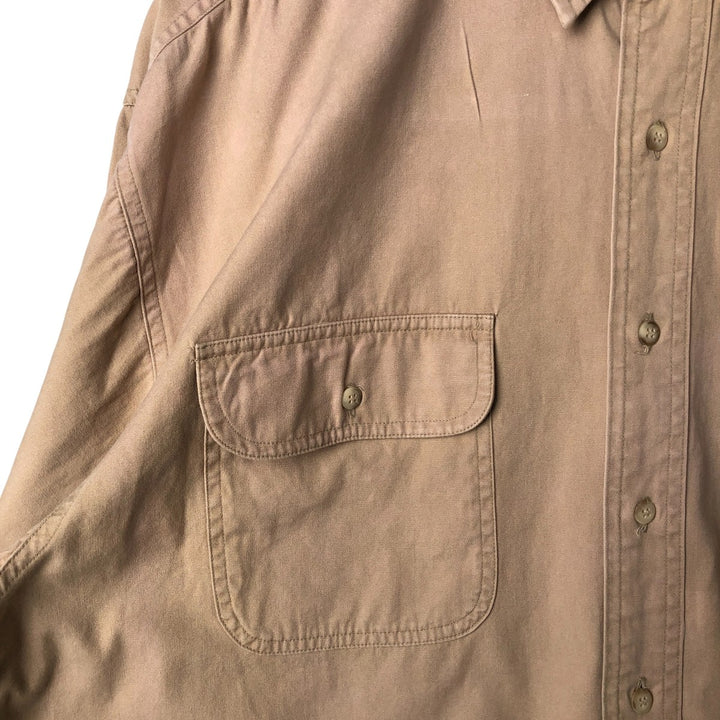 90'S GAP Vintage Long Sleeve Cotton Shirt, Men's XL cotton Beige type Vintage Second Hand