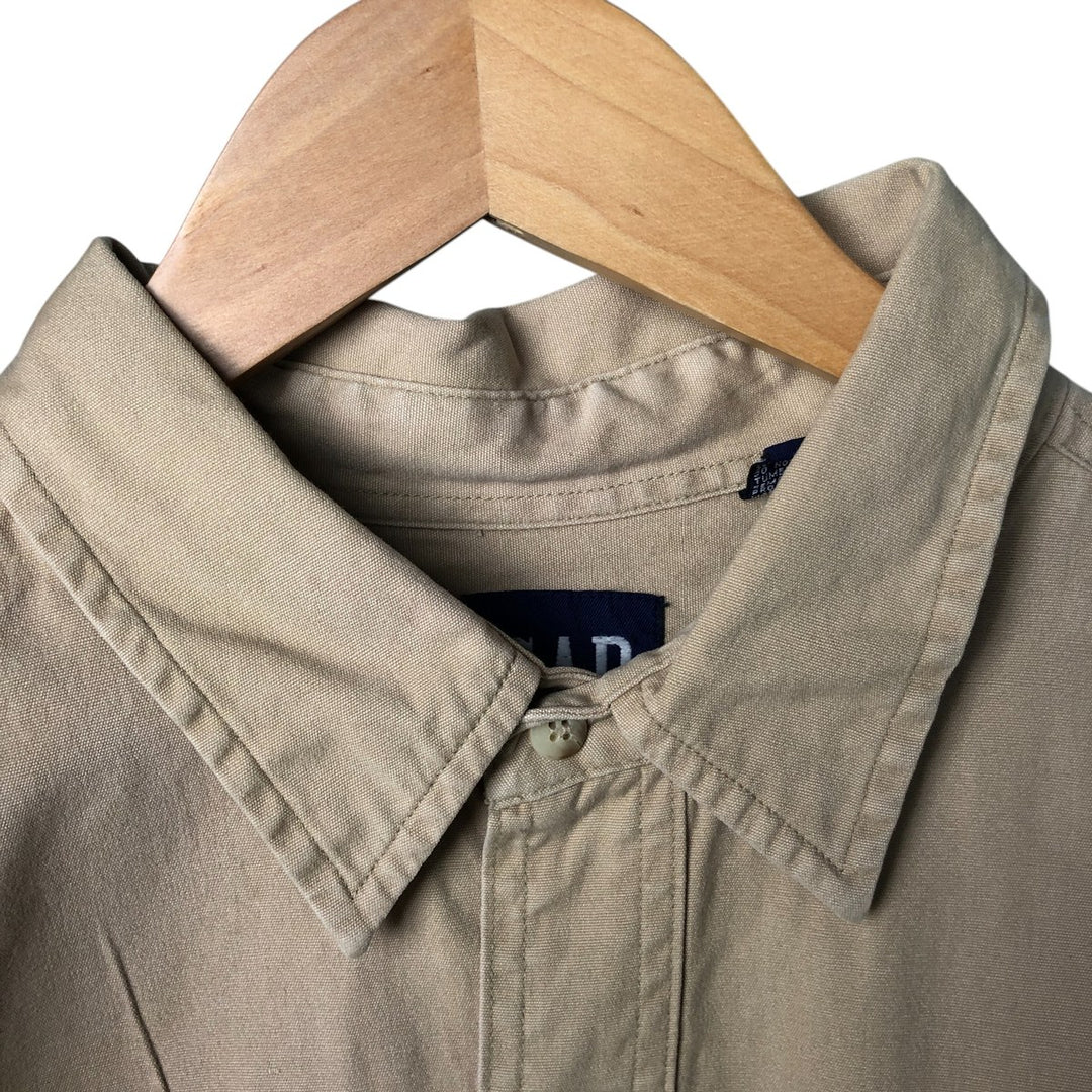 90'S GAP Vintage Long Sleeve Cotton Shirt, Men's XL cotton Beige type Vintage Second Hand