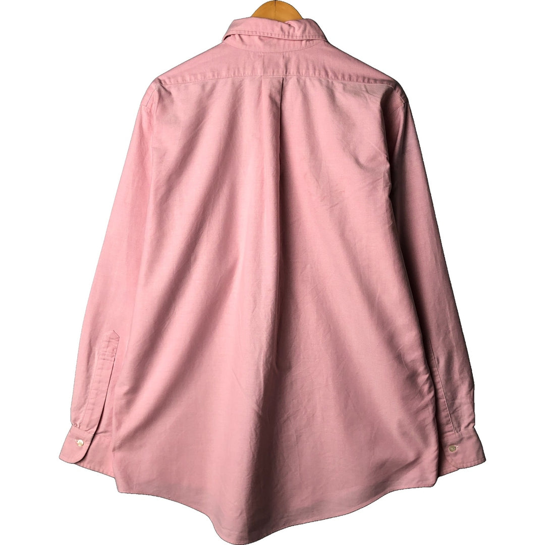 Vintage 1980s-1990'S Brooks Brothers Est. 1818 long-sleeved button-down shirt, Made in USA, Men's Size L Supima Cotton pink type Vintage Second Hand