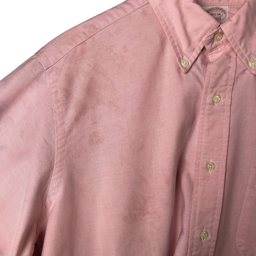 Vintage 1980s-1990'S Brooks Brothers Est. 1818 long-sleeved button-down shirt, Made in USA, Men's Size L Supima Cotton pink type Vintage Second Hand