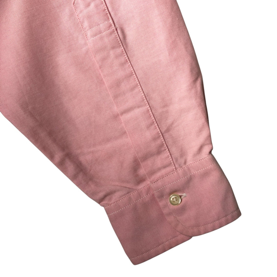 Vintage 1980s-1990'S Brooks Brothers Est. 1818 long-sleeved button-down shirt, Made in USA, Men's Size L Supima Cotton pink type Vintage Second Hand