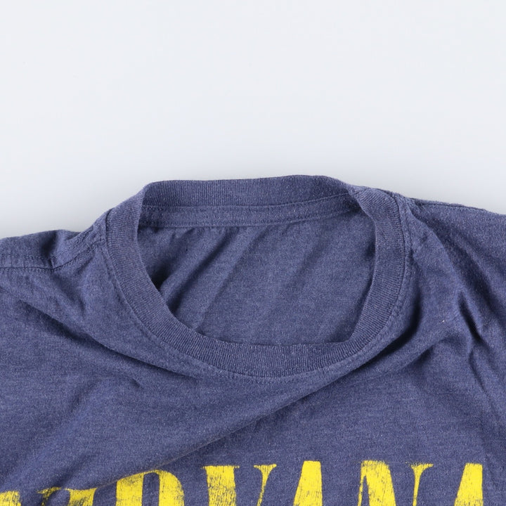 NIRVANA Nirvana Band T-shirt, Band T, Men's L size cotton blue type Vintage Second Hand