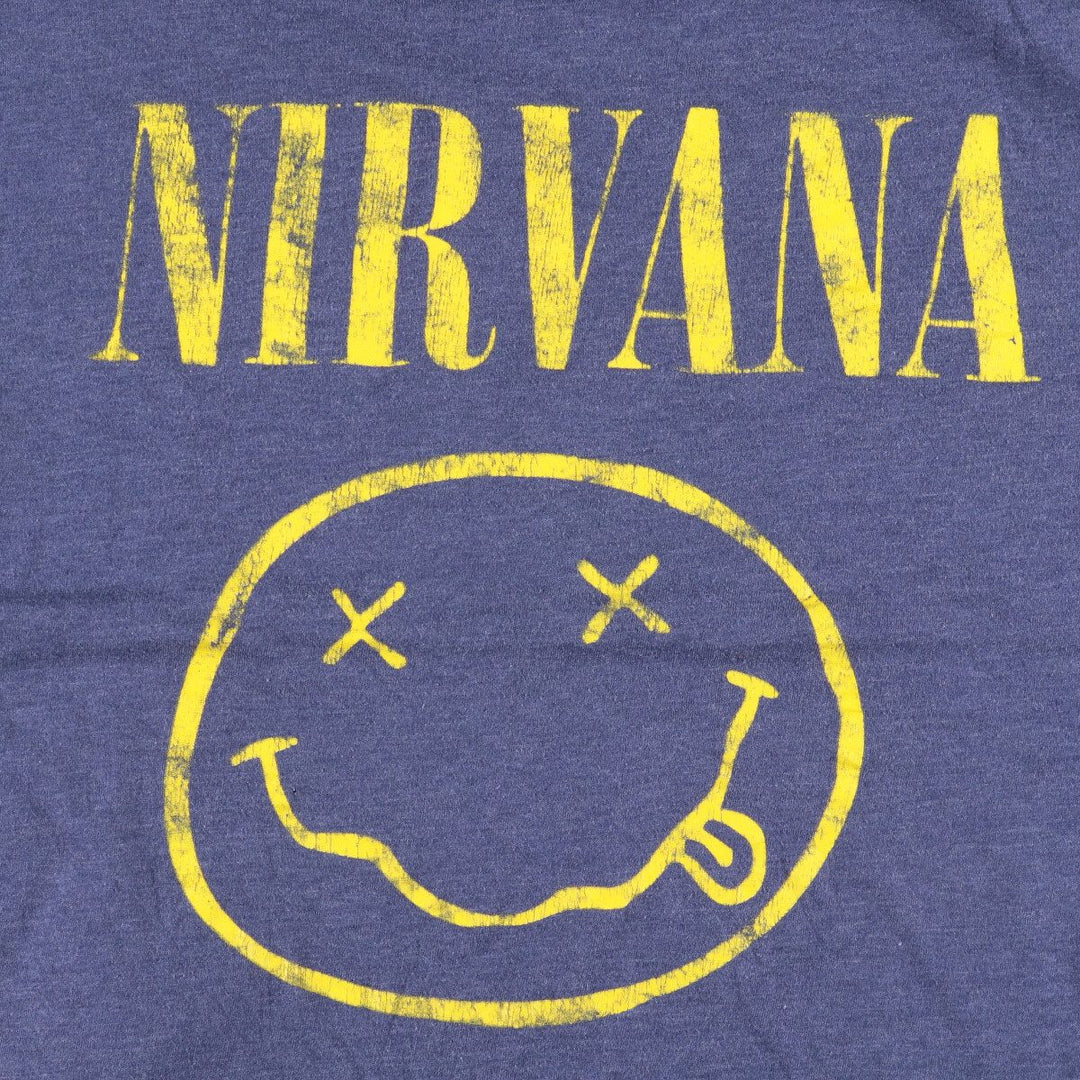 NIRVANA Nirvana Band T-shirt, Band T, Men's L size cotton blue type Vintage Second Hand