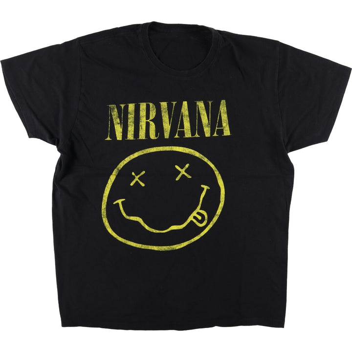 NIRVANA Nirvana Band T-shirt, Band T, Men's XL size cotton black type Vintage Second Hand