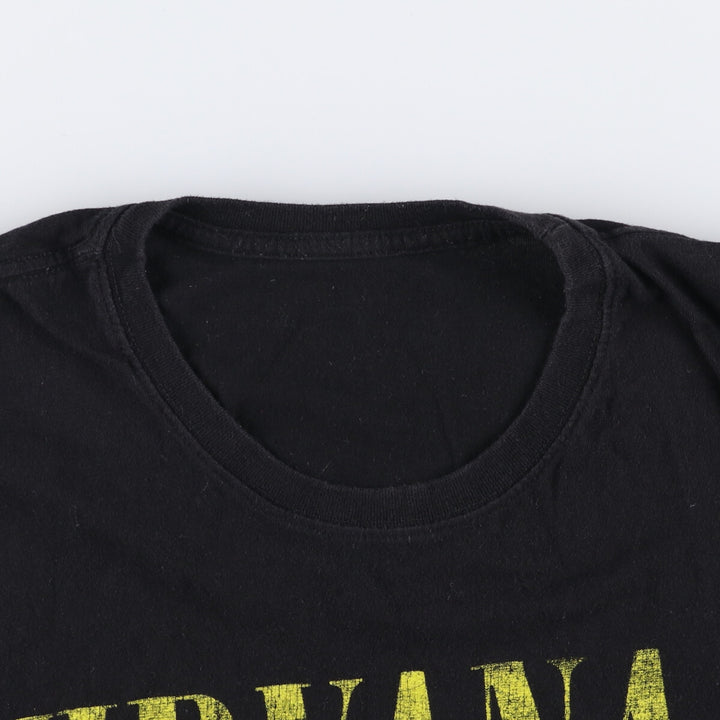 NIRVANA Nirvana Band T-shirt, Band T, Men's XL size cotton black type Vintage Second Hand