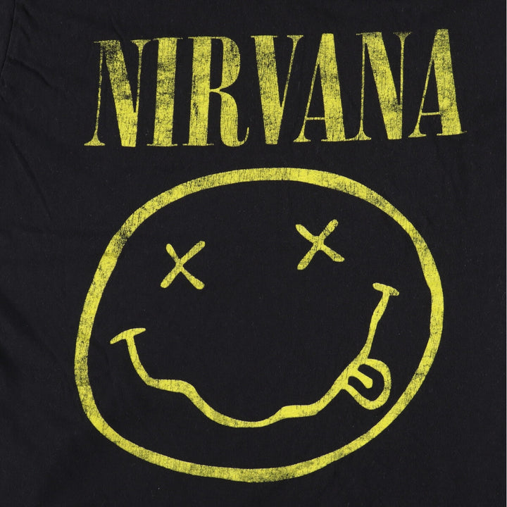NIRVANA Nirvana Band T-shirt, Band T, Men's XL size cotton black type Vintage Second Hand