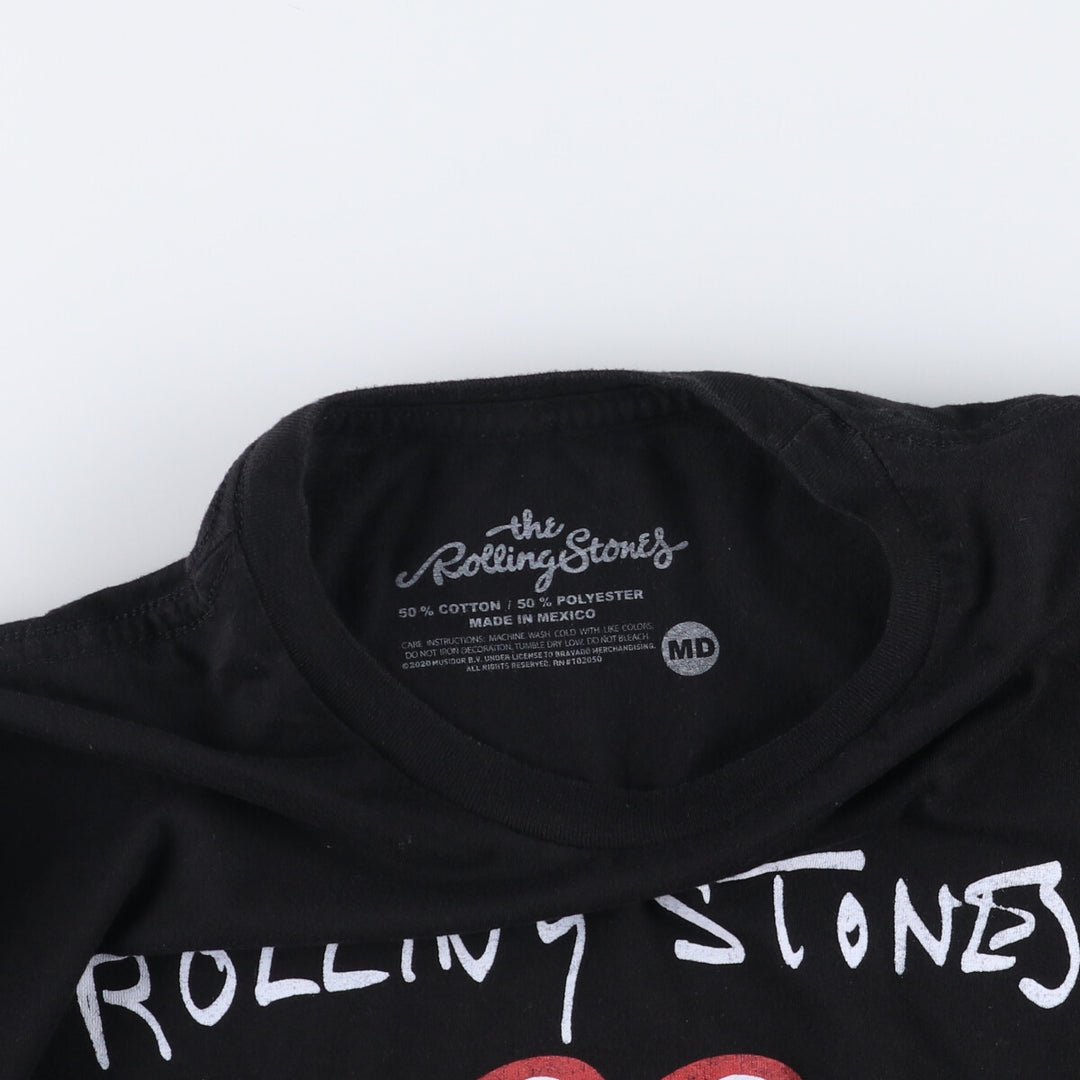 THE ROLLING STONES Band T-shirt, Men's M size cotton black type Vintage Second Hand