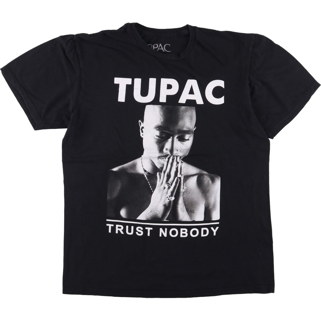 2pac Rap T-Shirt, Men's Medium, Crew Neck cotton black type Vintage Second Hand